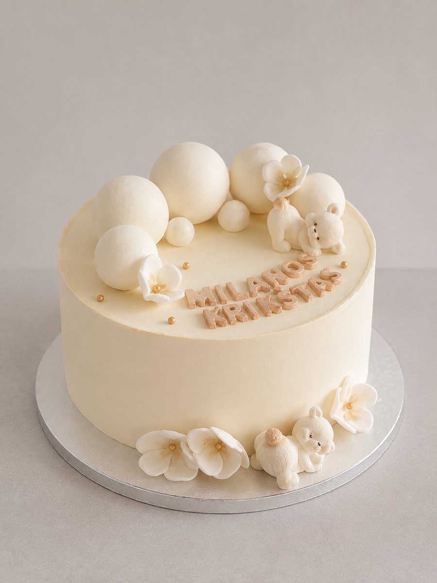 Krikštynų tortas su meškiukais