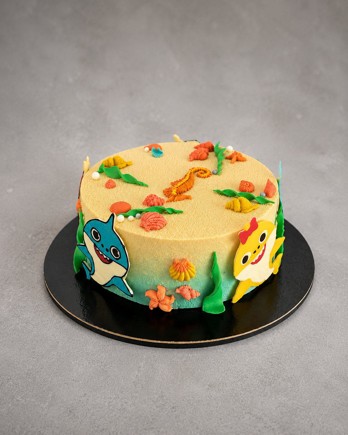 Jūros tematikos gimtadienio tortas
